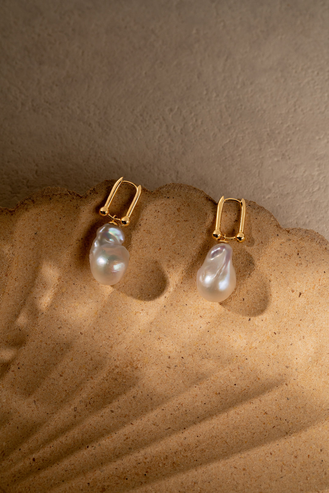 Horseshoe U-Link Baroque Pearls Earrings