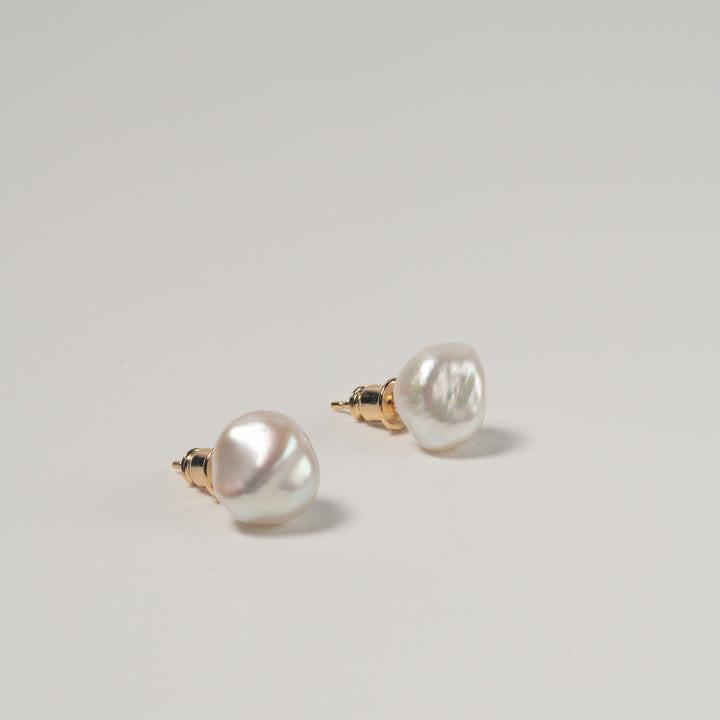 Small Baroque Pearl Stud Earrings