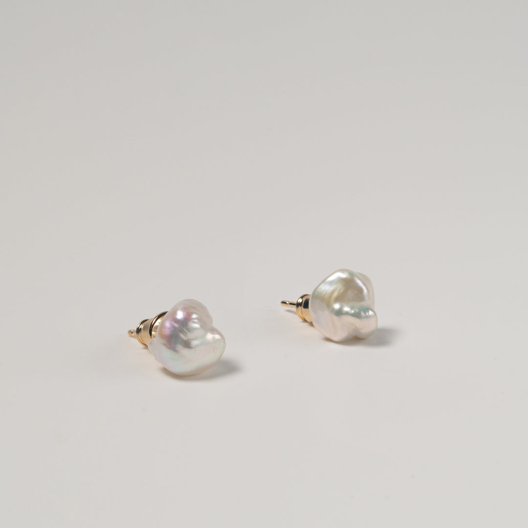 Small Baroque Pearl Stud Earrings