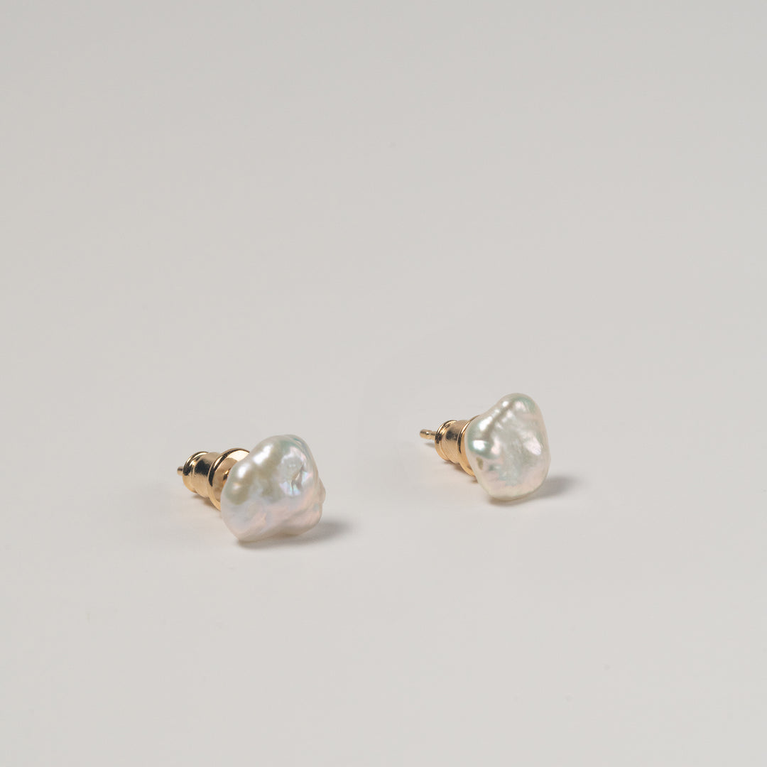 Small Baroque Pearl Stud Earrings