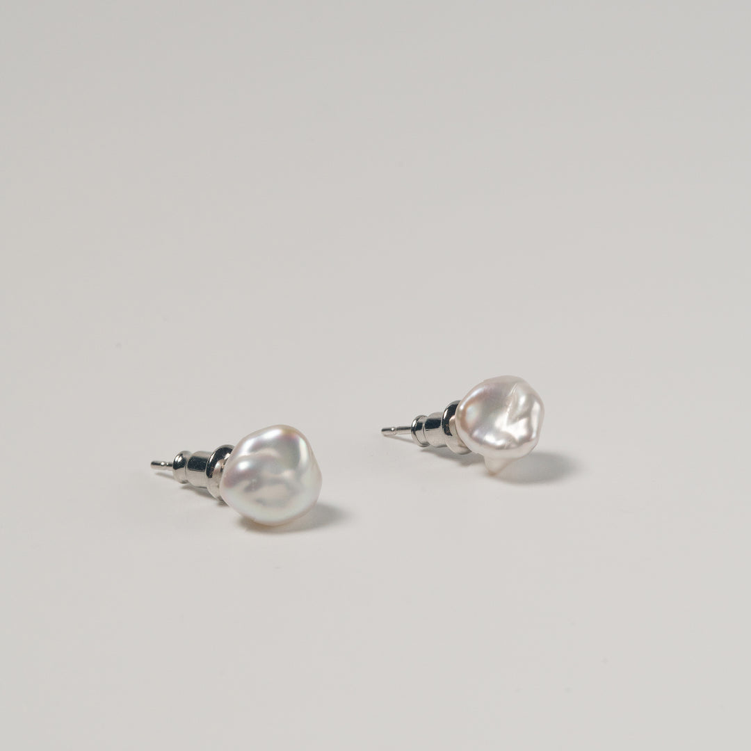 Small Baroque Pearl Stud Earrings