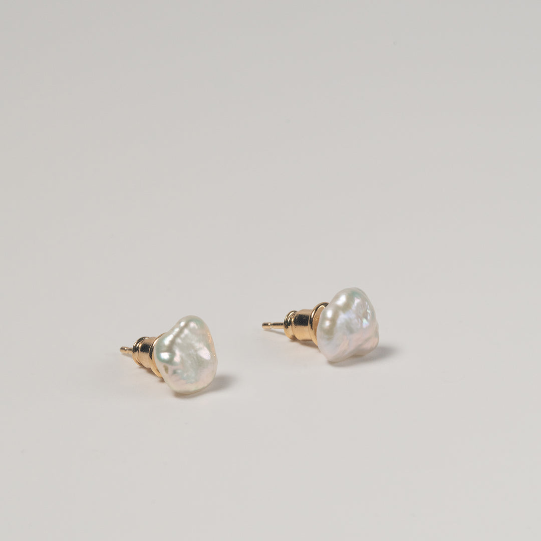 Small Baroque Pearl Stud Earrings