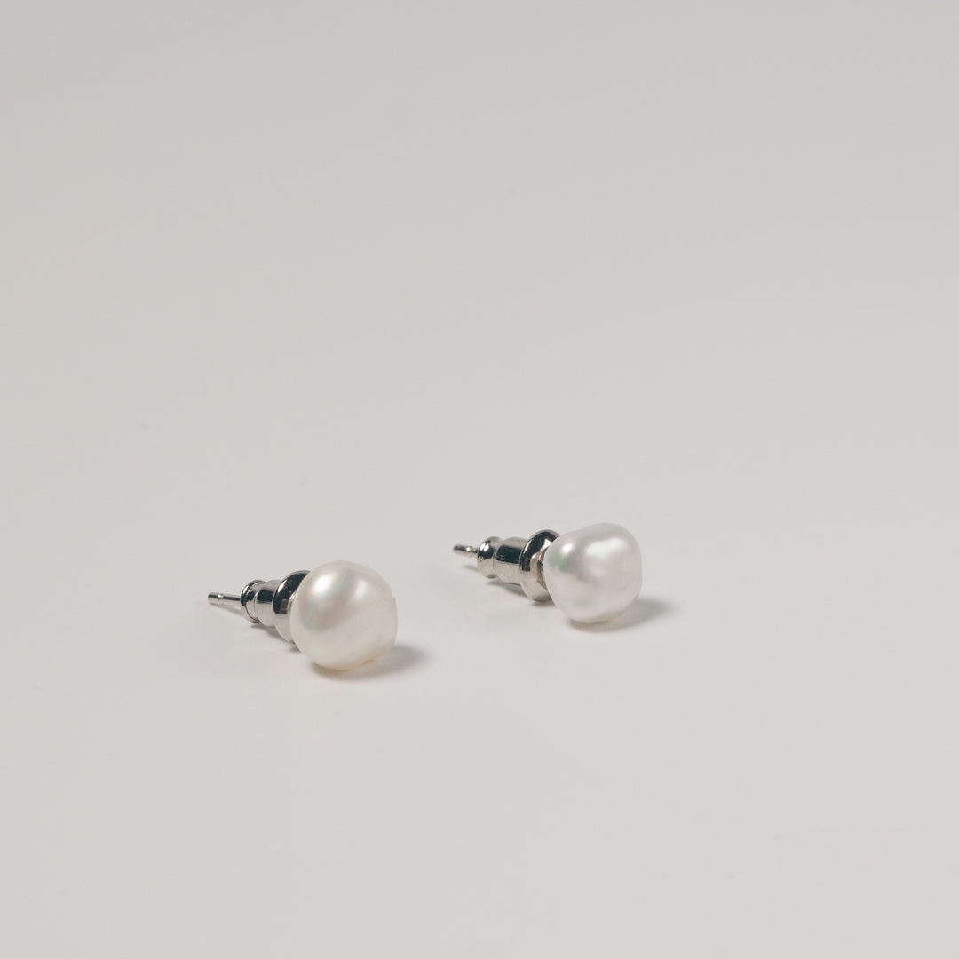 Small Baroque Pearl Stud Earrings