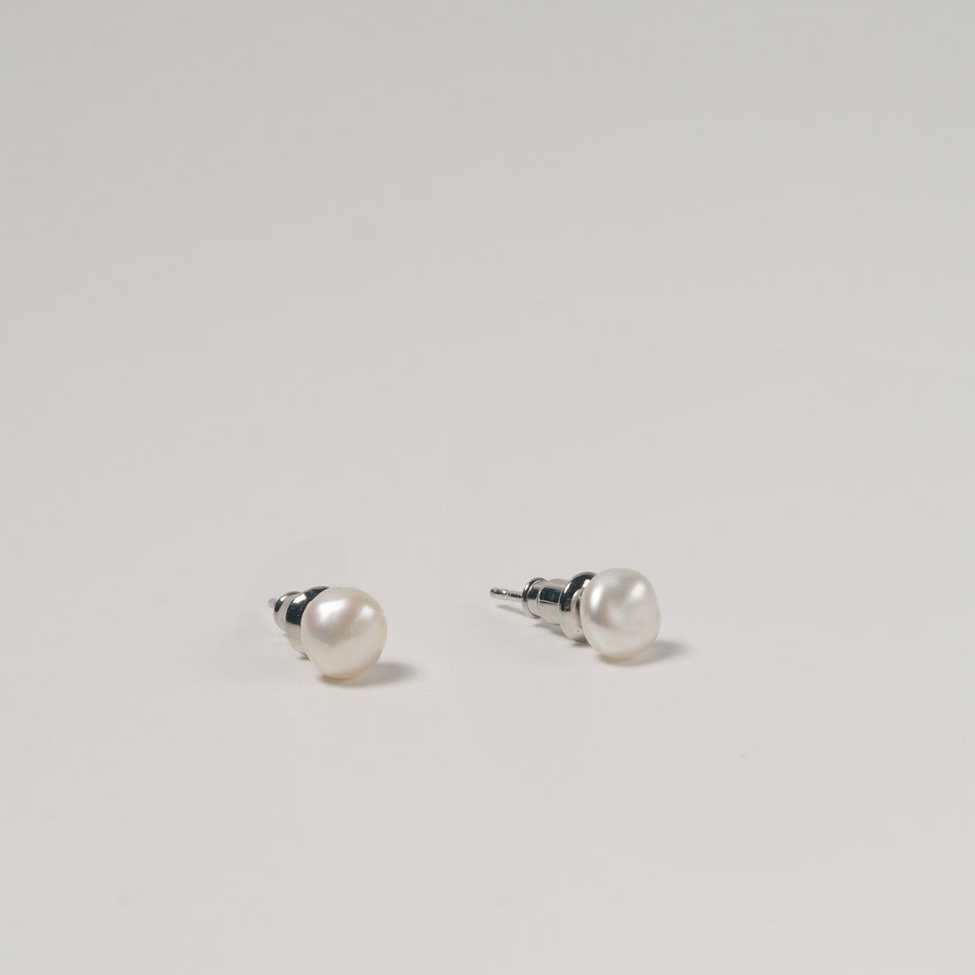 Small Baroque Pearl Stud Earrings