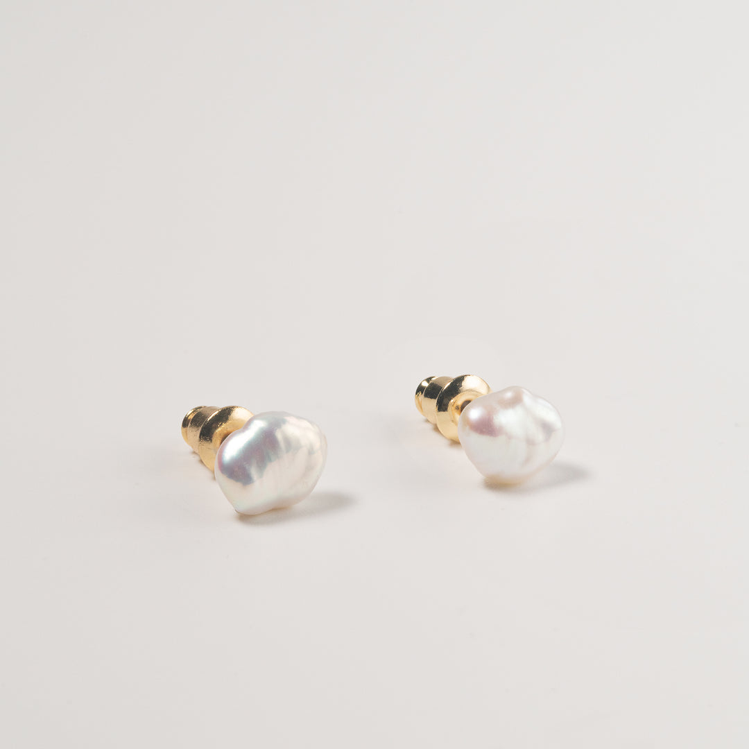 Small Baroque Pearl Stud Earrings