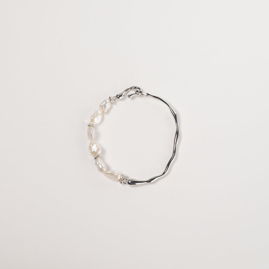 Half & Half Pearl Bracelet - Gold