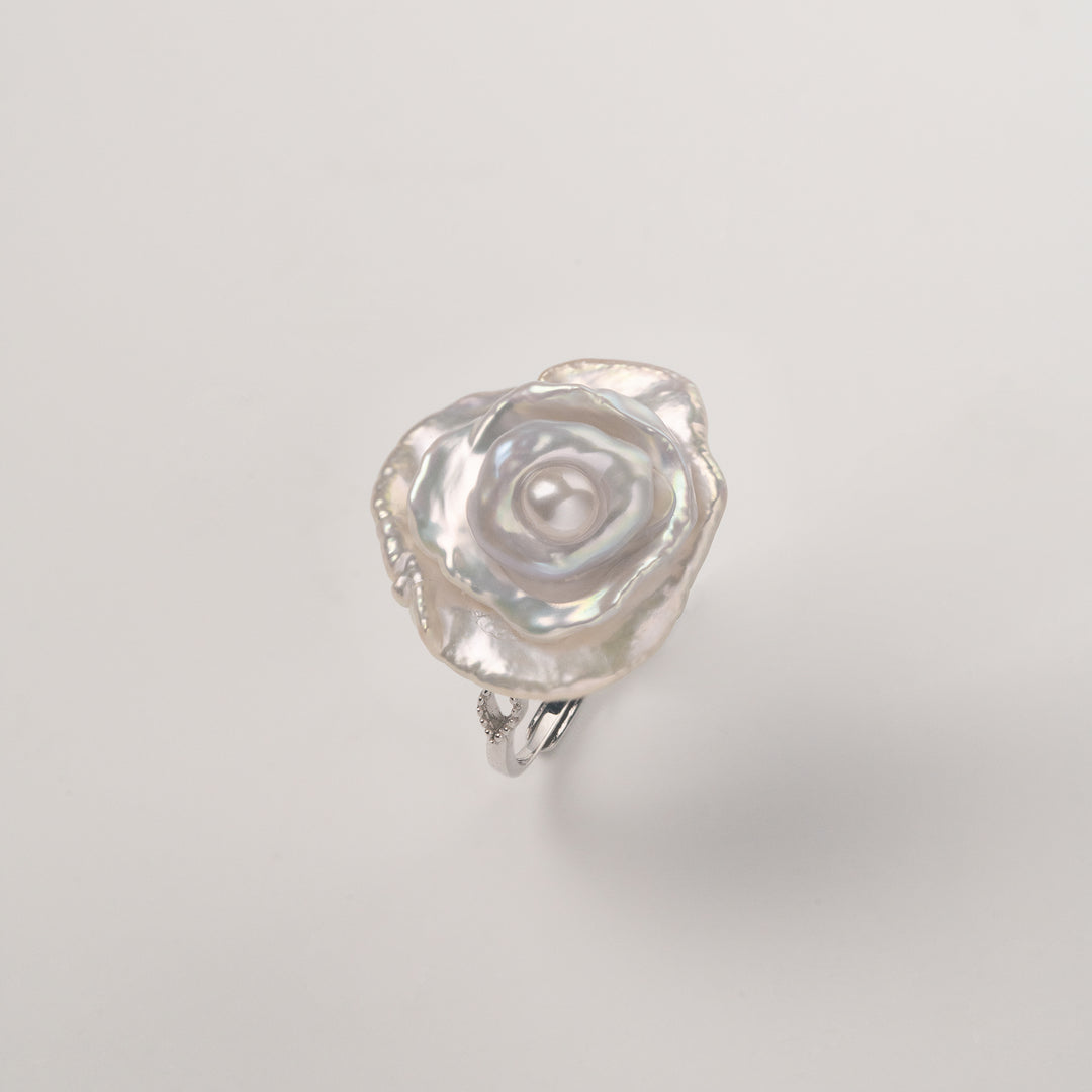 Rose Petal Pearl Ring