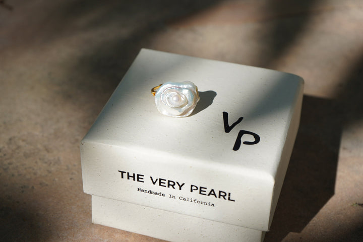 Rose Petal Pearl Ring