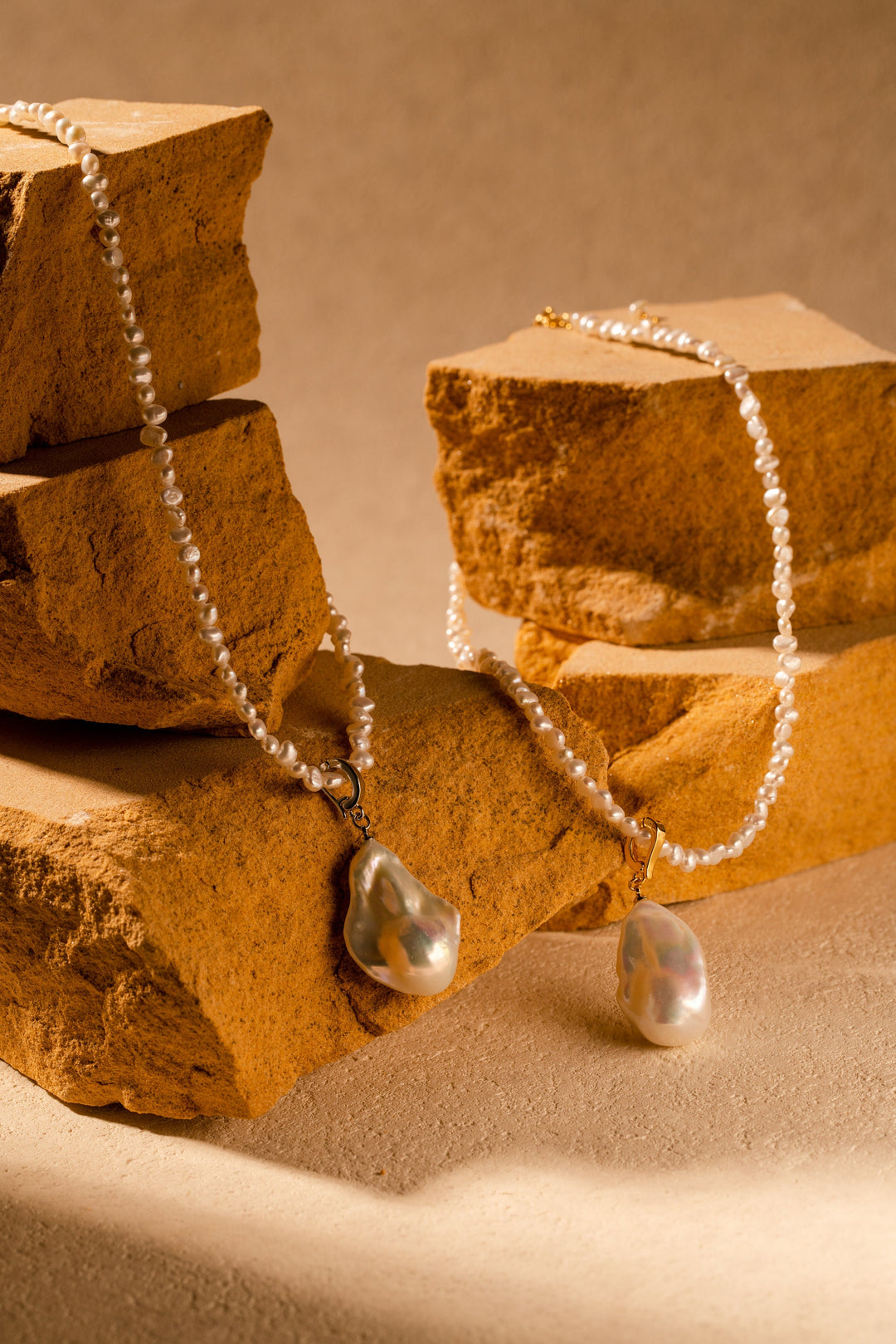 Baroque Pearl Choker: Gold Filled Pendant, AAAA Luster