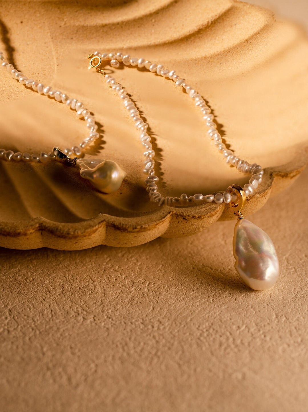 Baroque Pearl Choker: Gold Filled Pendant, AAAA Luster