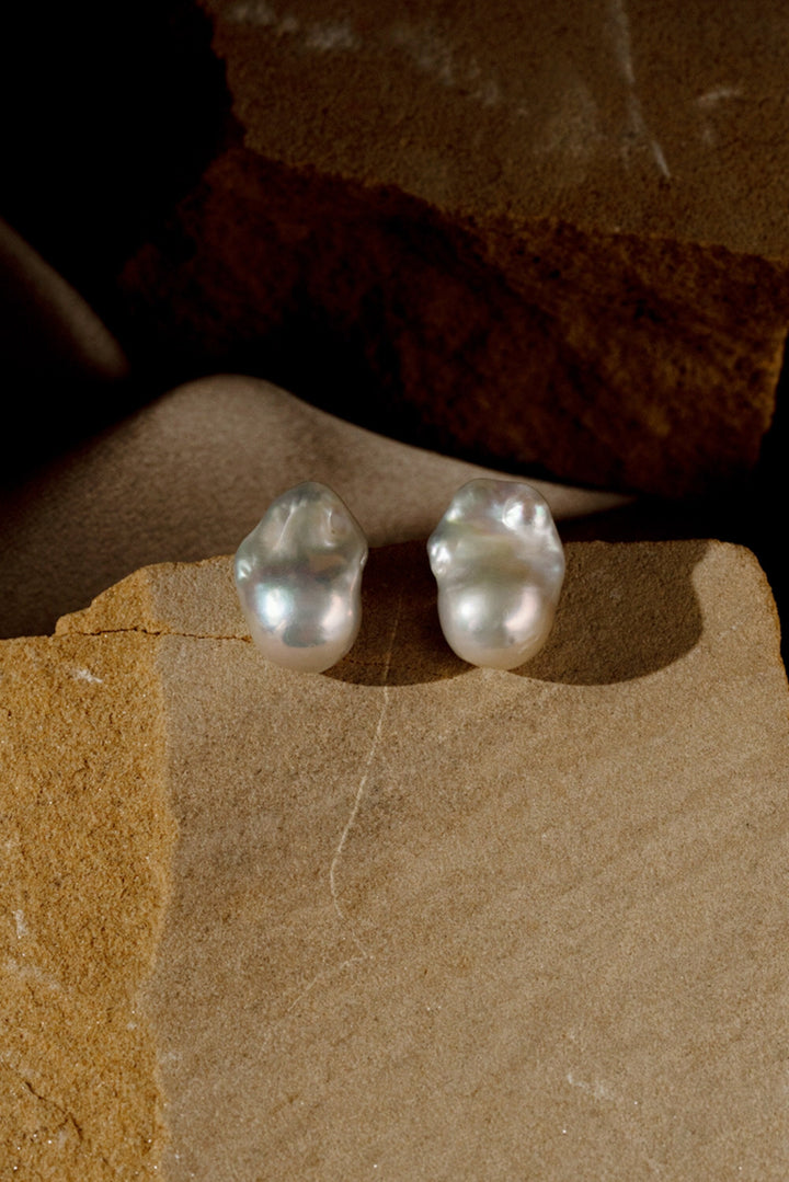 Large Baroque Pearl Ear Studs