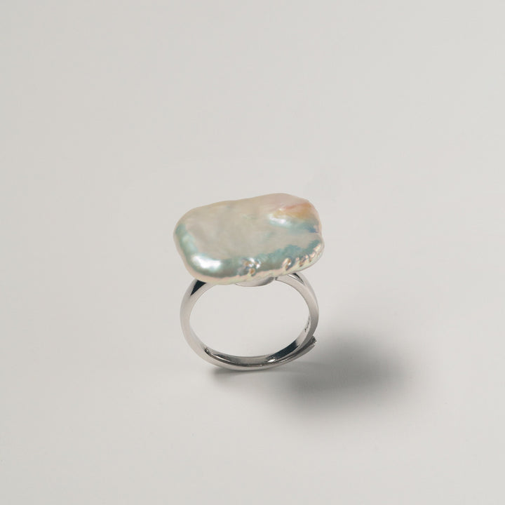 Square Pearl Ring - Yellow Gold