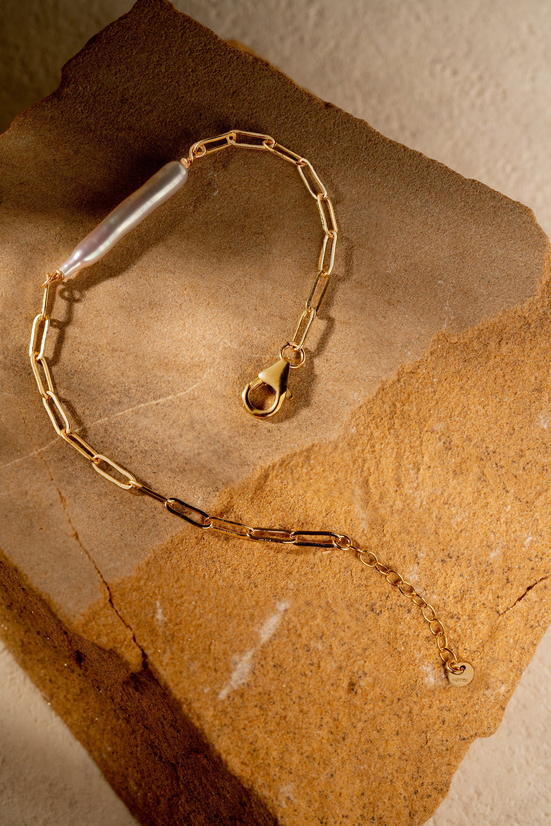 Baroque Keshi Pearl Bracelet: 14K Gold Filled Chain