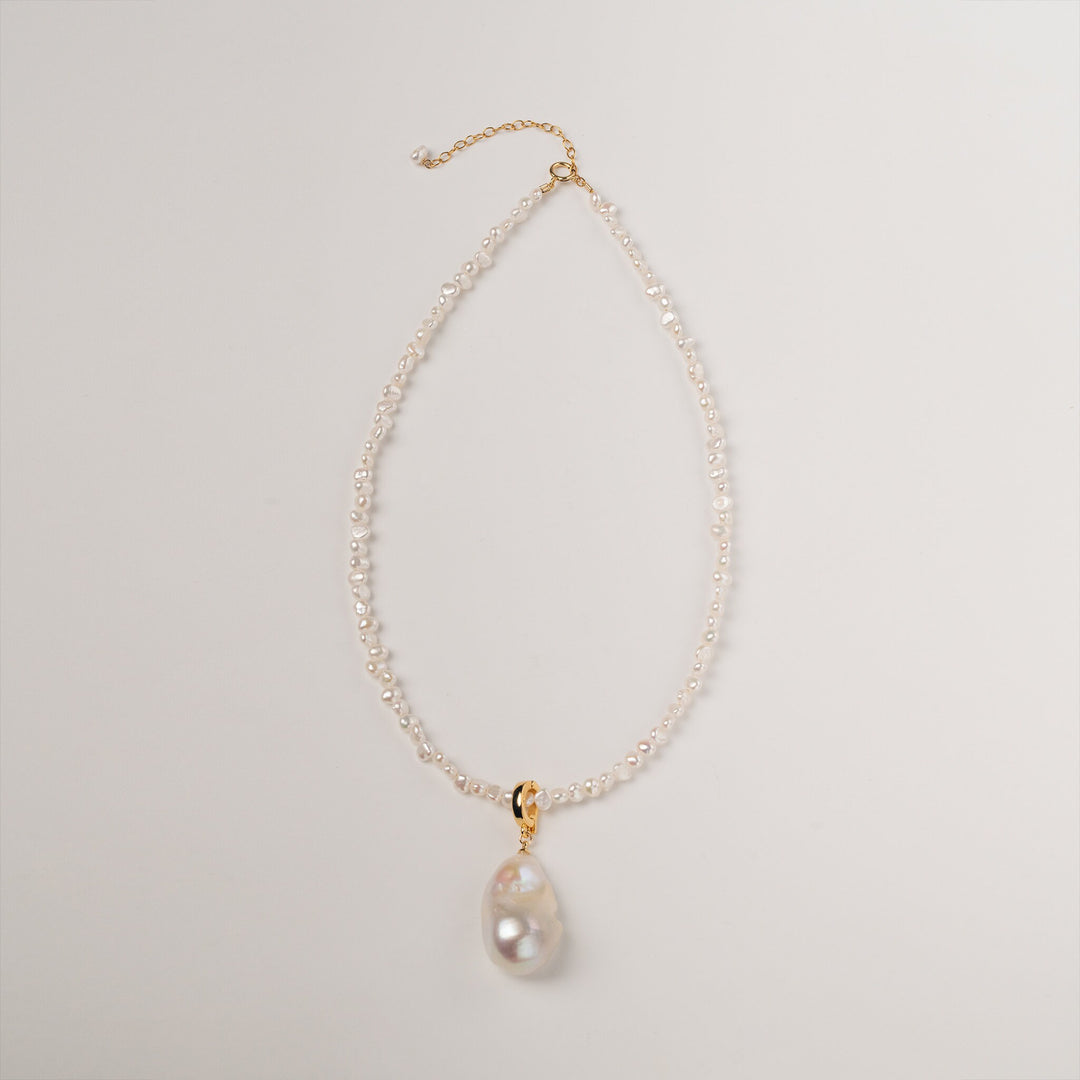 Baroque Pearl Choker: Gold Filled Pendant, AAAA Luster