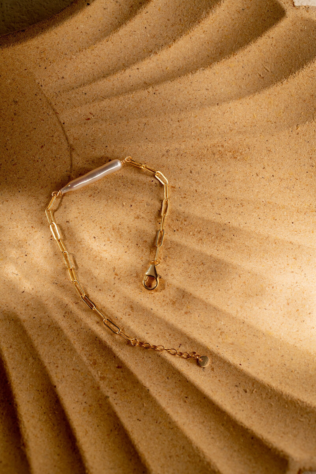 Baroque Keshi Pearl Bracelet: 14K Gold Filled Chain