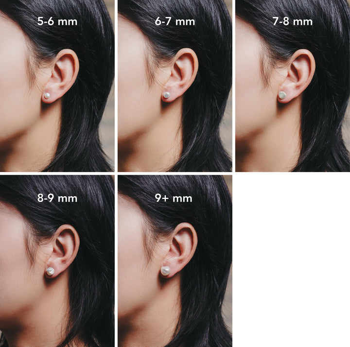 Large Keshi Pearl Earrings: Dainty Sterling Silver Studs