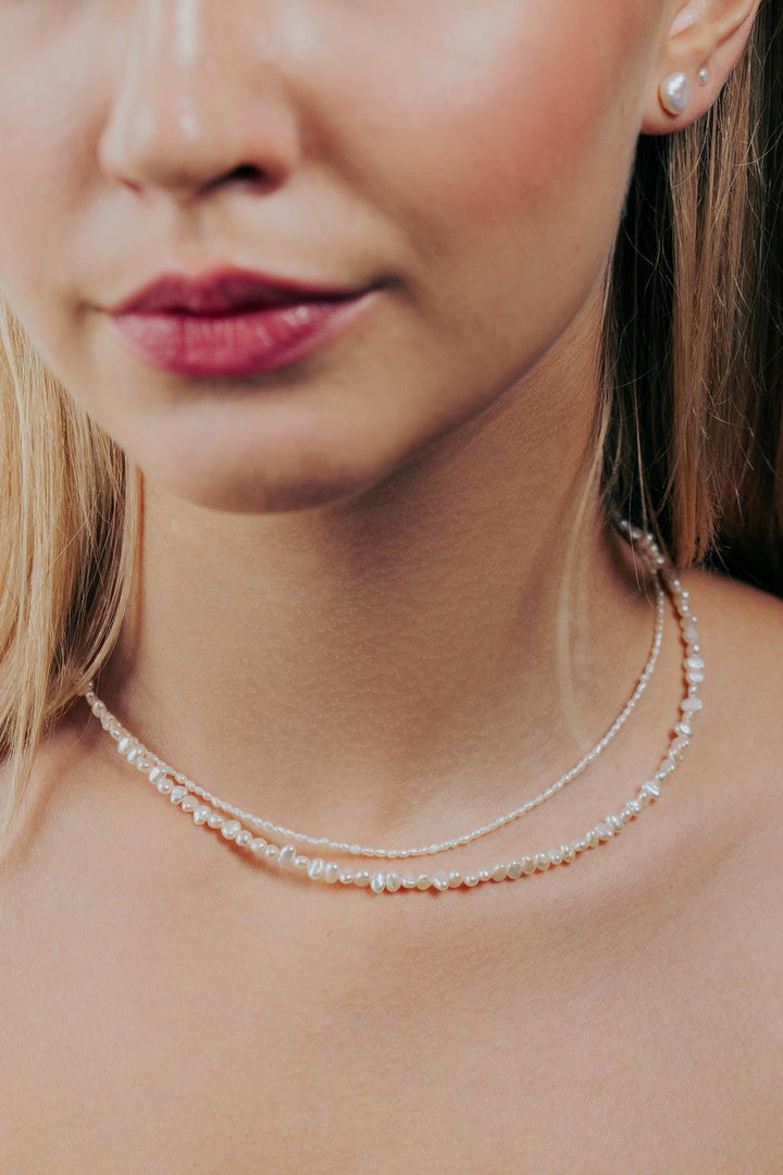 Dainty Keshi Pearl Choker: Gold-Filled Beaded Necklace