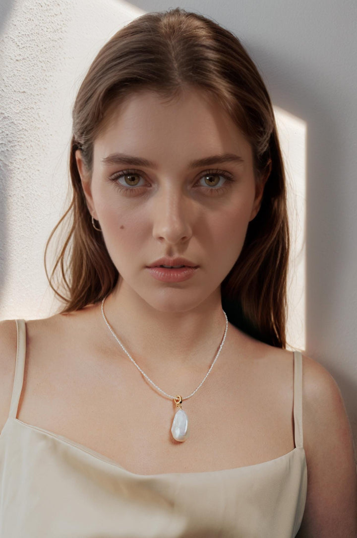 Dainty Keshi Pearl Choker: Gold-Filled Beaded Necklace