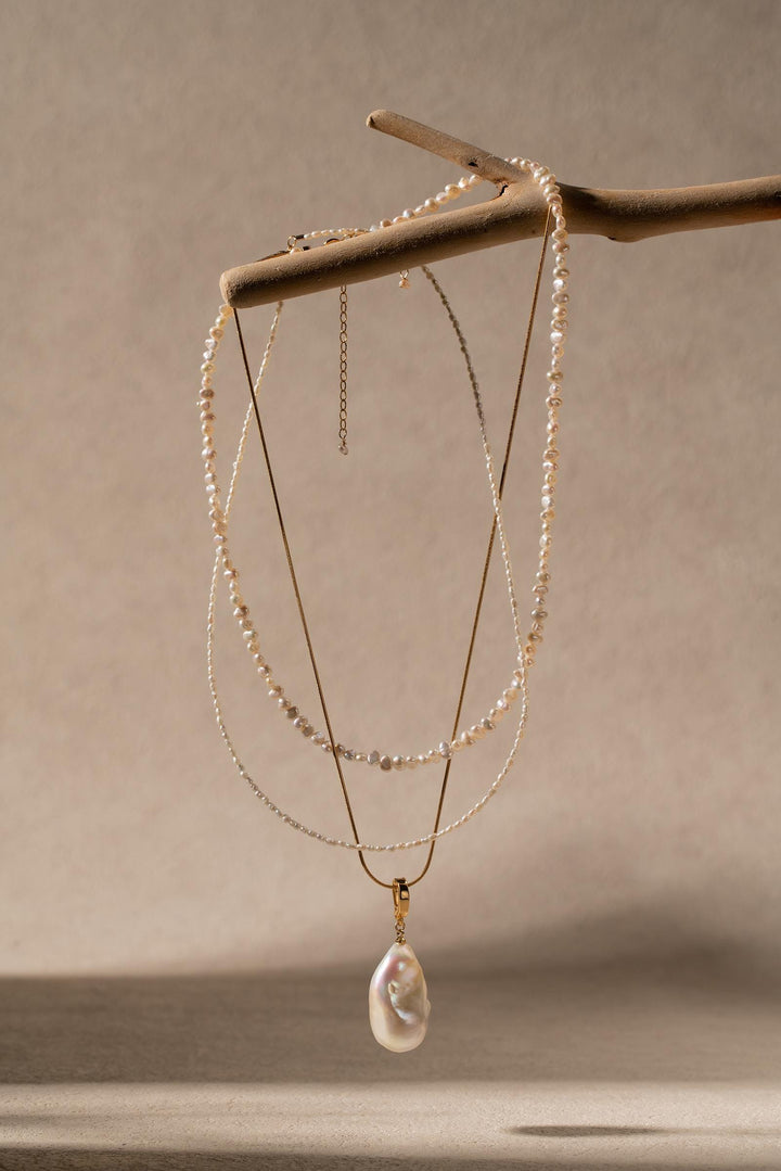Dainty Keshi Pearl Choker: Gold-Filled Beaded Necklace