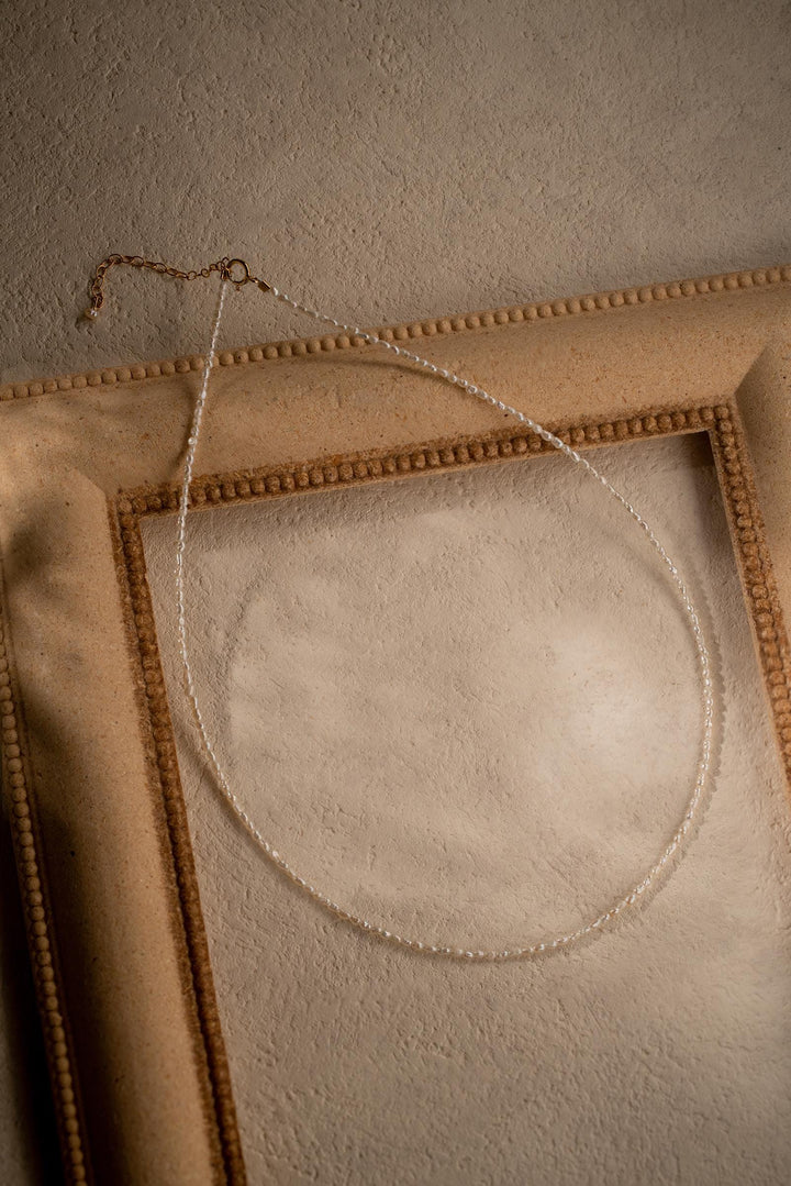 Dainty Keshi Pearl Choker: Gold-Filled Beaded Necklace