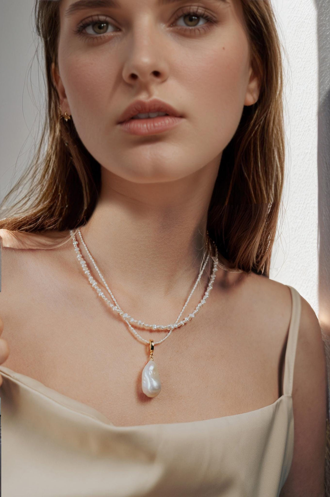 Dainty Keshi Pearl Choker: Gold-Filled Beaded Necklace