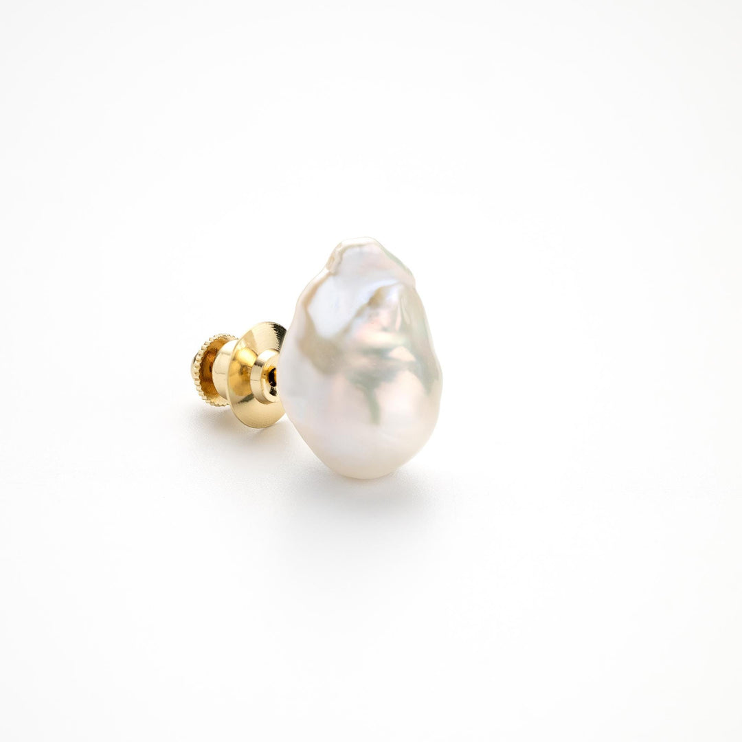 Baroque Pearl Brooch: Gold Plated Sterling Silver, Bridal Pin