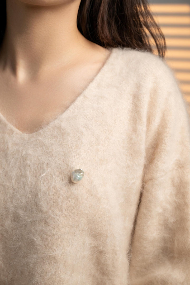 Baroque Pearl Brooch: Gold Plated Sterling Silver, Bridal Pin