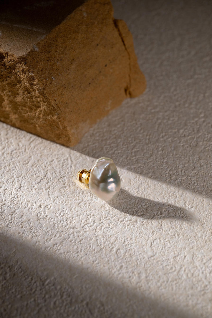 Baroque Pearl Brooch: Gold Plated Sterling Silver, Bridal Brooch