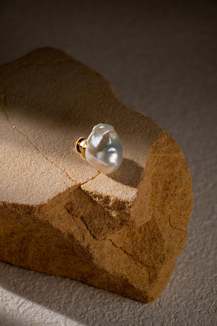Baroque Pearl Brooch: Gold Plated Sterling Silver, Bridal Brooch