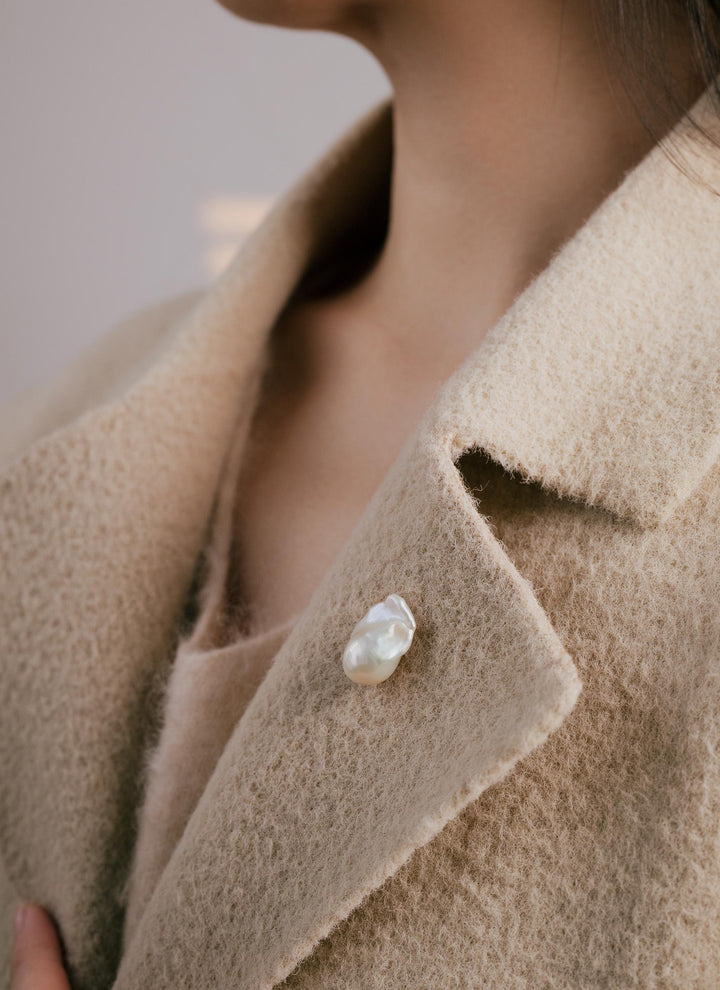 Baroque Pearl Brooch: Gold Plated Sterling Silver, Bridal Brooch