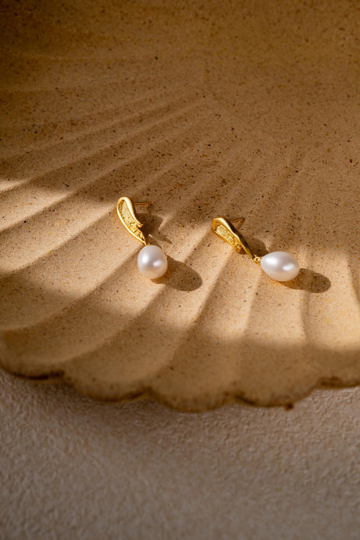 Baroque Pearl Drop Earrings: 14k Gold Filled Beautiful Jewelry, Everyday Womens Fashion Gift