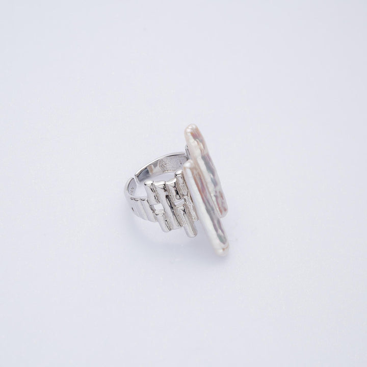 rings for women, pearl silver ring, pearl ring, gift for her, sterling silver ring, baroque pearl ring, baroque pearl, birthday gifts, jewelry gift, statement ring, freshwater pearl, architecture ring, silver ring