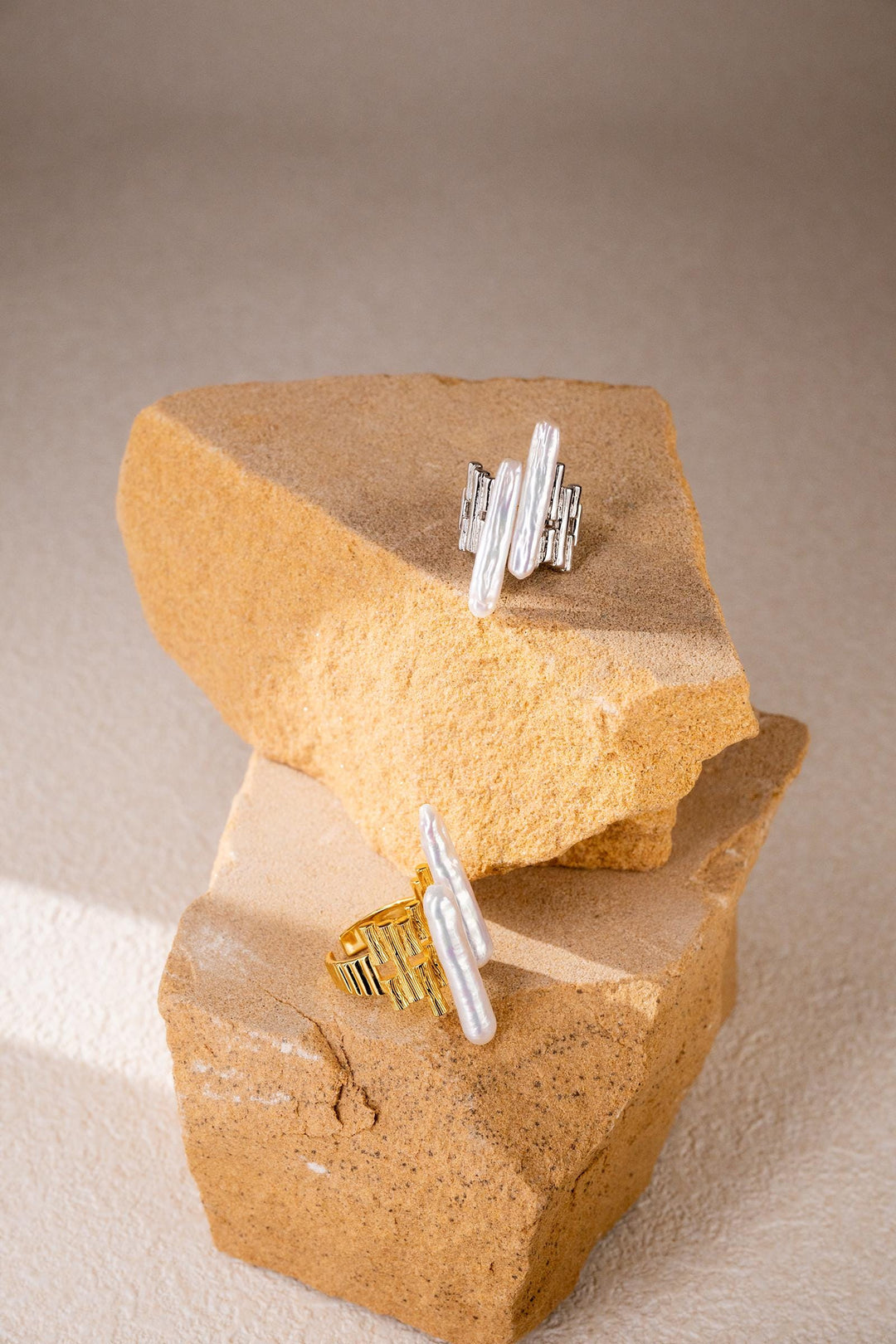 Baroque Pearl Ring: 14k Gold Filled Sterling Silver, Handmade