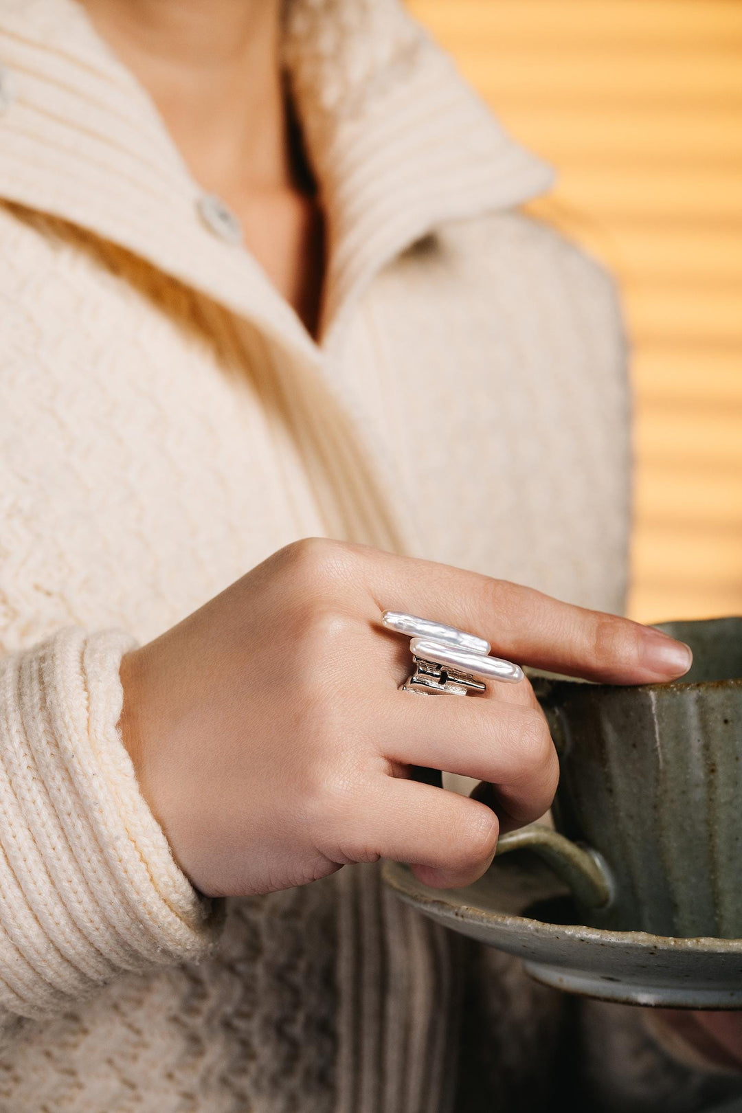 rings for women, pearl silver ring, pearl ring, gift for her, sterling silver ring, baroque pearl ring, baroque pearl, birthday gifts, jewelry gift, statement ring, freshwater pearl, architecture ring, silver ring