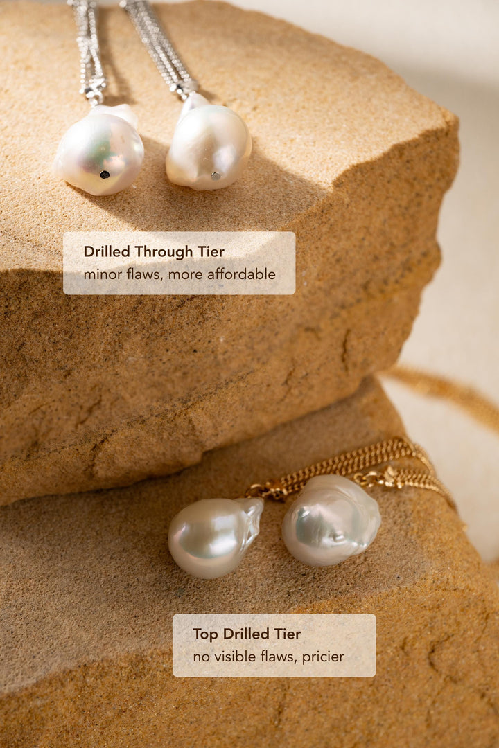 Baroque Pearl Long Chain Necklace: Handmade Gold Filled Charm Jewelry For Women,