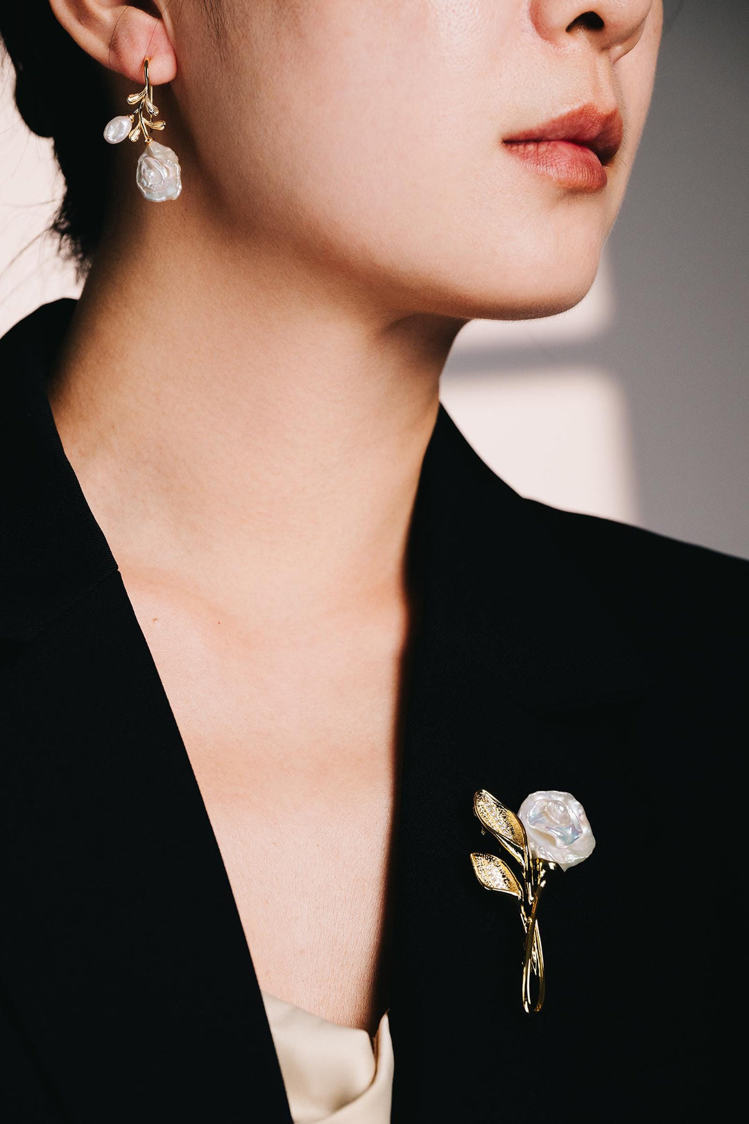 18K Gold Filled Baroque Pearl Drop Earrings: Gold Leaf Dangle Earrings for Women, Elegant Bridal Jewelry