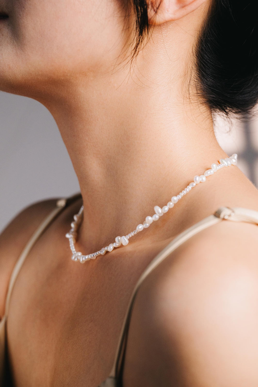 Baroque Rose Pearl Pendant Necklace: 18K Gold-Filled Freshwater Pearl Jewelry, Dainty Beaded Choker