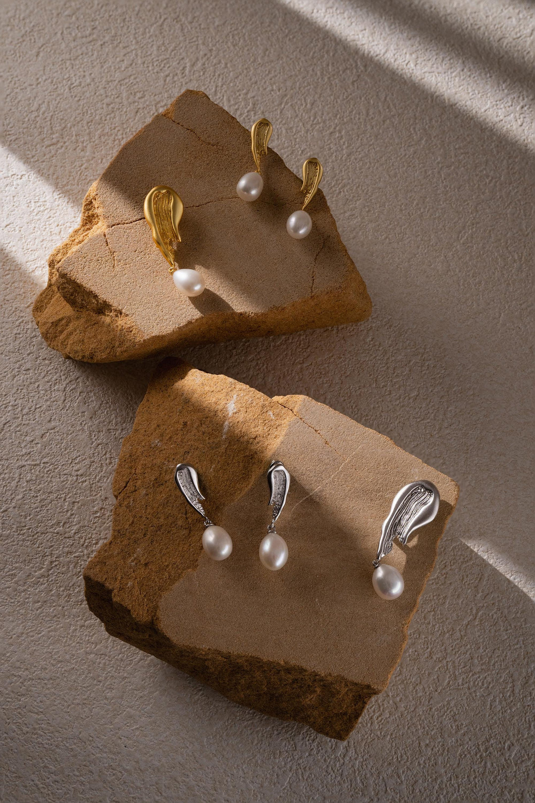 Natural Baroque Pearl Drop Earrings, Dangling Pearl Earrings, White Teardrop Pearl Dangle Earrings, 14k White Gold-Filled Jewelry Gift