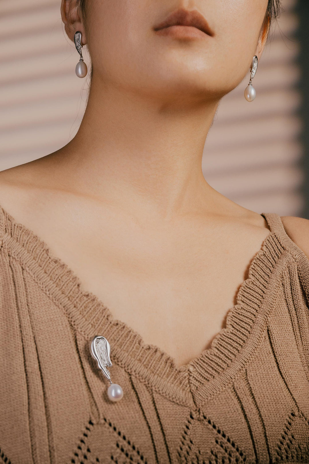 Natural Baroque Pearl Drop Earrings, Dangling Pearl Earrings, White Teardrop Pearl Dangle Earrings, 14k White Gold-Filled Jewelry Gift