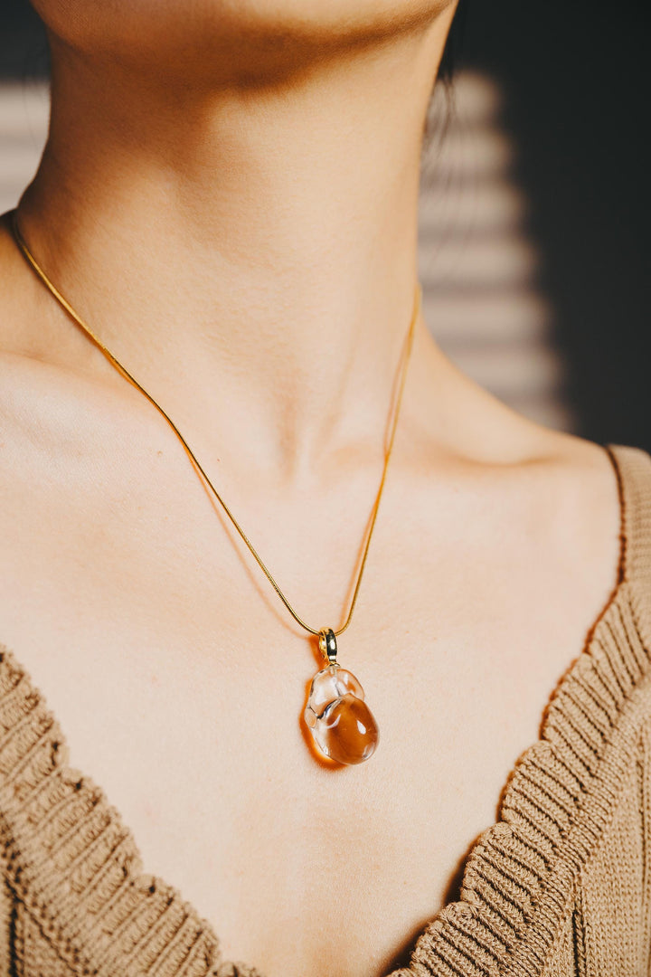 Baroque Pearl Shaped Crystal Necklace Pendant, Teardrop Pearl Pendant, Custom Name, Personalized Anniversary Gift, Valentines Gift