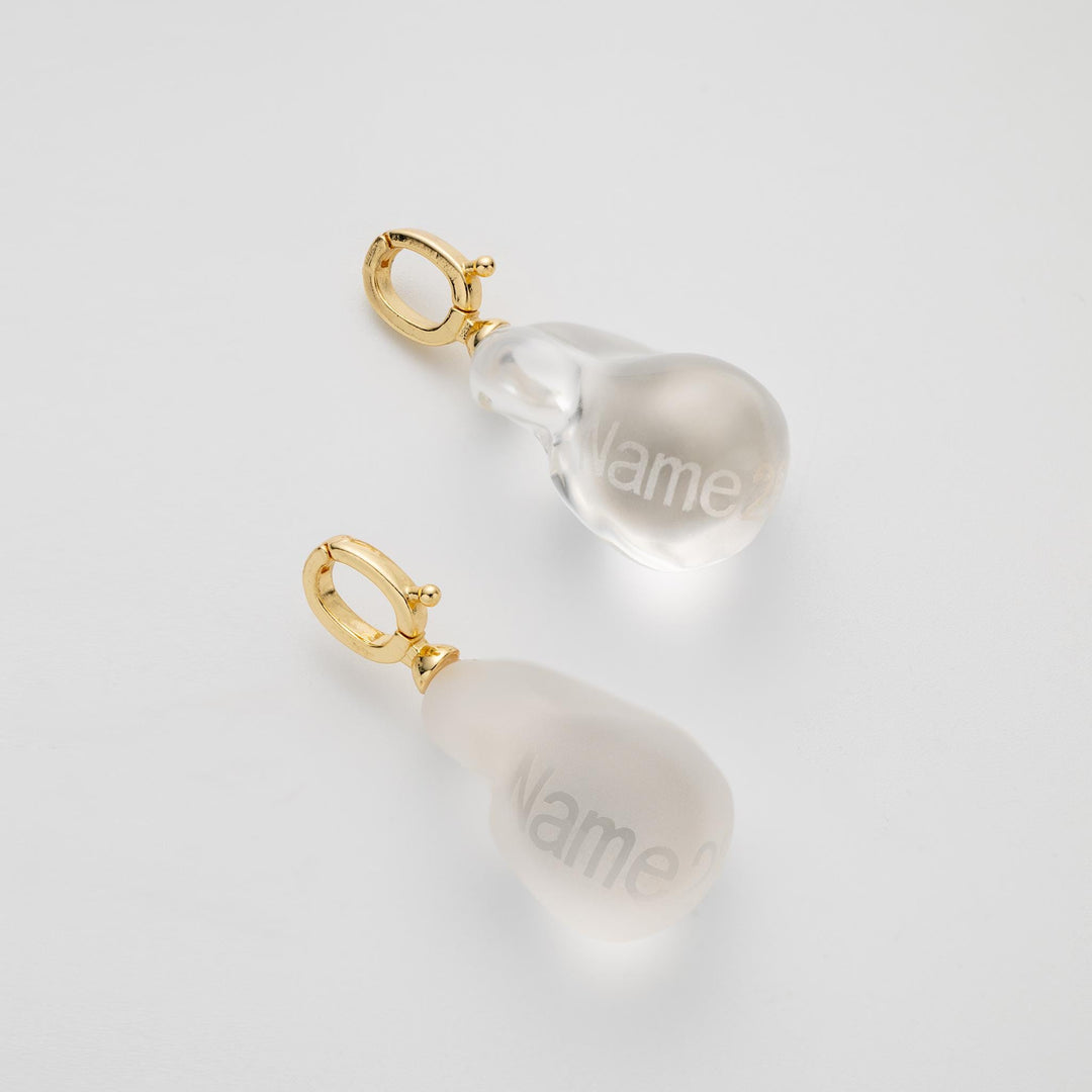 Baroque Pearl Shaped Crystal Necklace Pendant, Teardrop Pearl Pendant, Custom Name, Personalized Anniversary Gift, Valentines Gift
