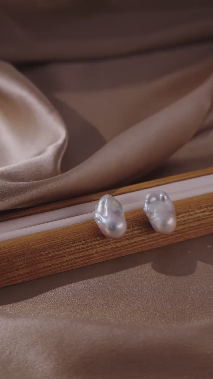 Large Baroque Pearl Ear Studs